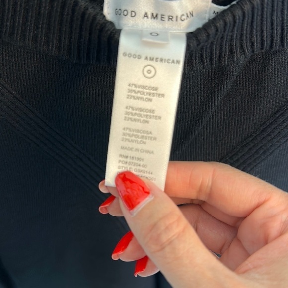 GOOD American Forever Relaxed Pants NWT In SZ 0 in Black001 SOLDOUT ONLINE - Picture 3 of 8